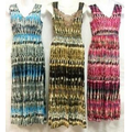 Vneck Print Maxi Dresses with Lace Detail